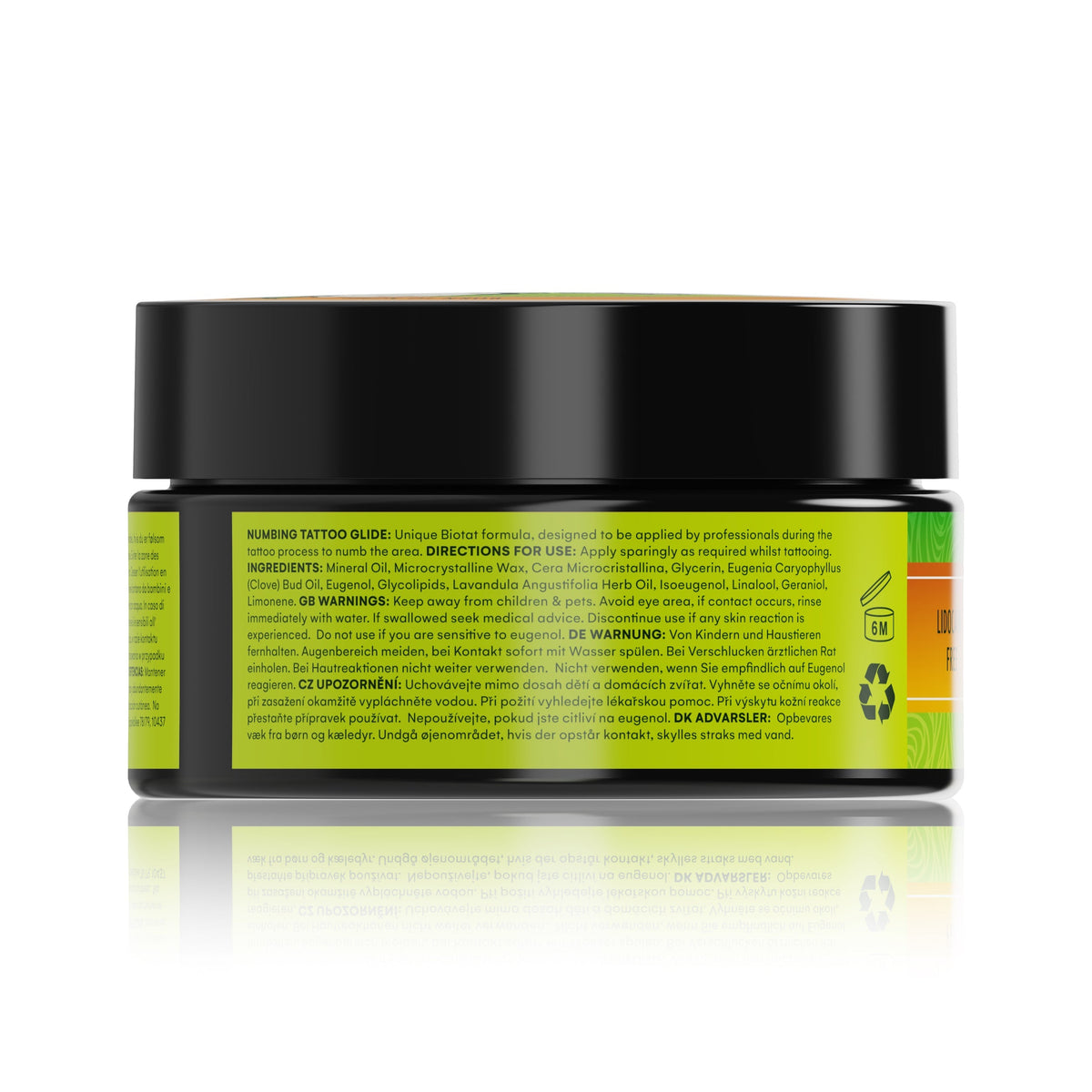 Original BIOTAT Numbing Tattoo Glide 100ml ingredients label