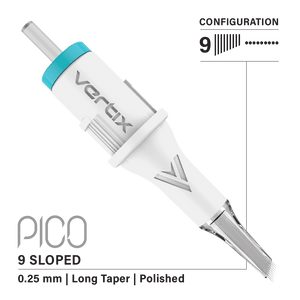 Vertix Pico 9 Round Liner Sloped PMU cartridge single needle