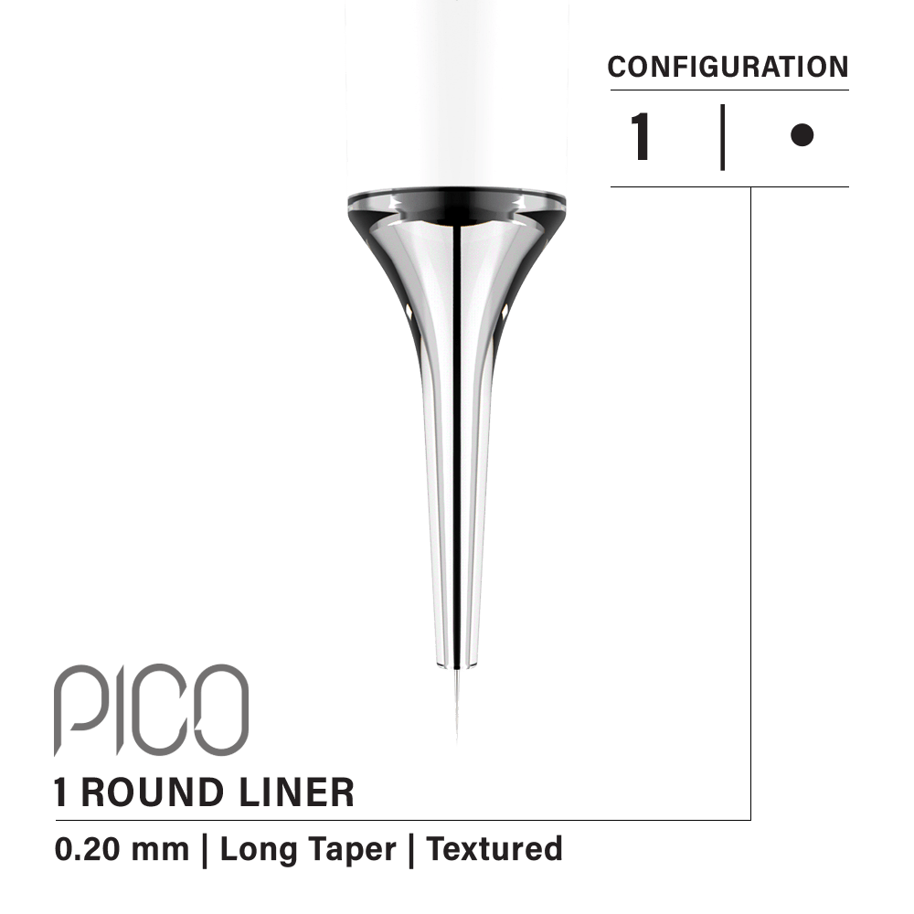 Vertix Pico 1 Round Liner PMU cartridge single needle